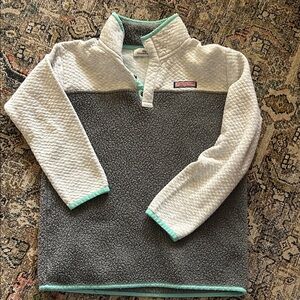 Vineyard Vines Gray and Cream Kids Pullover Jacket